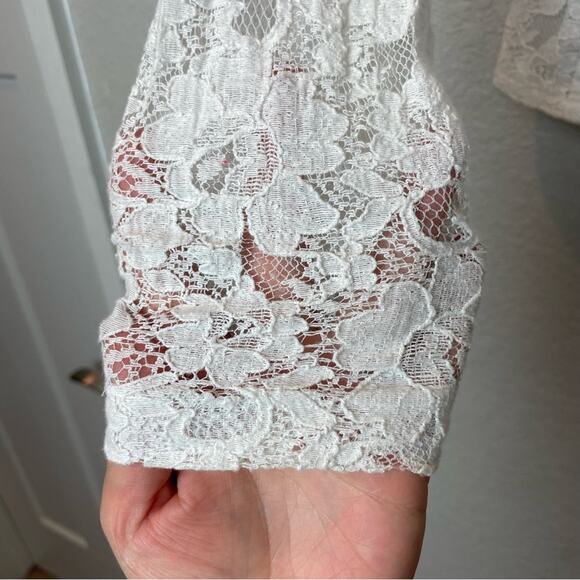 JENNIFER LOPEZ Cream Lace Corset Fitted Cropped Jacket Size XS - Picture 3 of 7